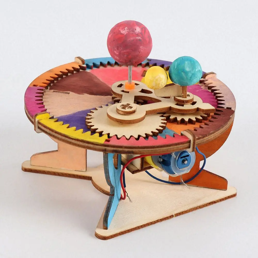 Монтессори DIY деревянная игрушка солнечная система Глобус солнце земля Луна система модель головоломки Развивающие игрушки для детей научный комплект