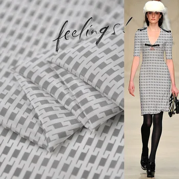 

Fashion light gray print 100% pure mulberry silk crepe de Chine silk fabric,SCDC1213