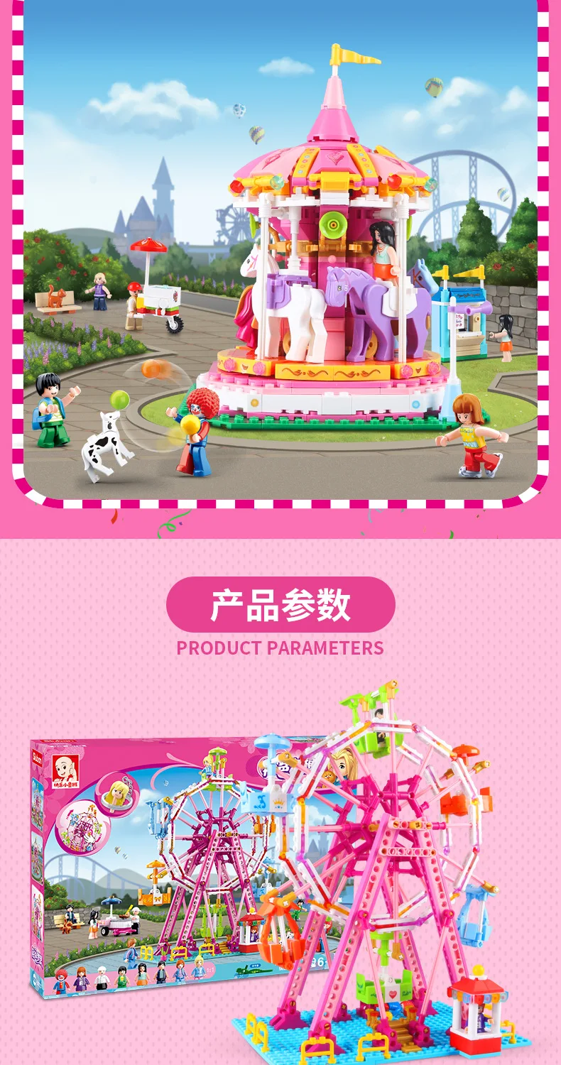 

0725 762pcs Girl's Dream Constructor Model Kit Blocks Compatible LEGO Bricks Toys for Boys Girls Children Modeling