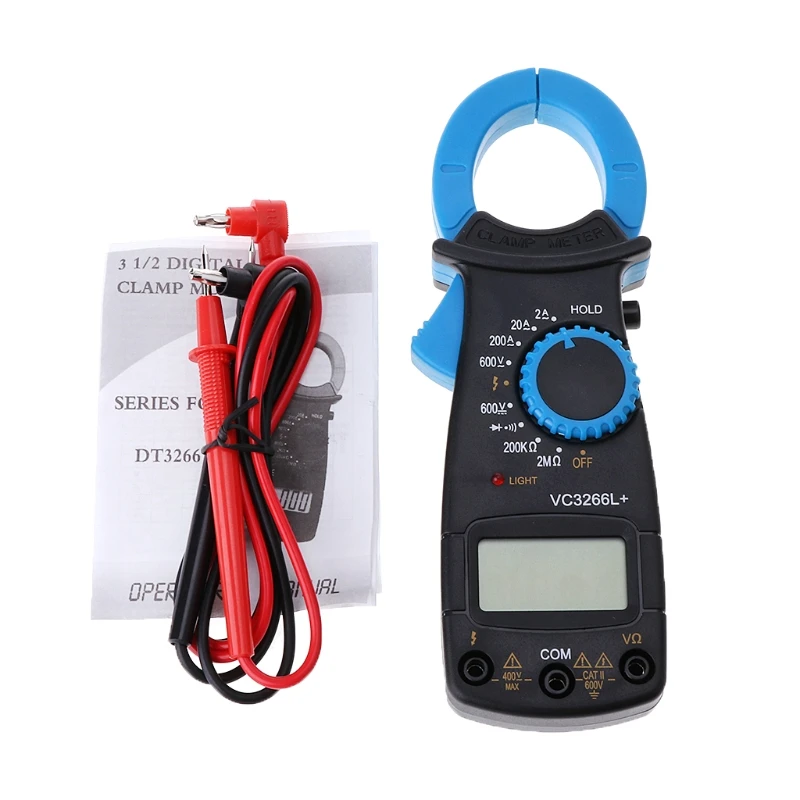 

Digital Clamp Multimeter AC/DC Digital Voltage Resistance Current Ohm Clamp Multimeter Electronic Tester Meter