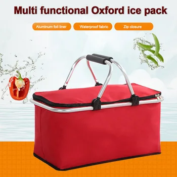 

Thermal Pizza Delivery Bag Large Capacity Portable Travel Waterproof With Handle Oxford Cloth Insulated Camping Outdoor Picnic