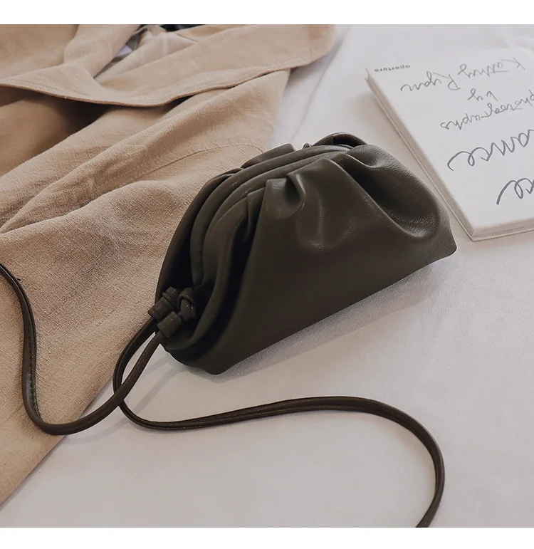 Плиссированные пельменты женские сумки-мессенджеры маленькая модная сумка-мешок на плечо для женщин дизайнерская брендовая сумка из искусственной кожи