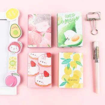

Kawaii Sweet Fruit Lemon Peach Avocado Cake 6 Folding Memo Pad N Times Sticky Notes Memo Notepad Bookmark Gift Stationery