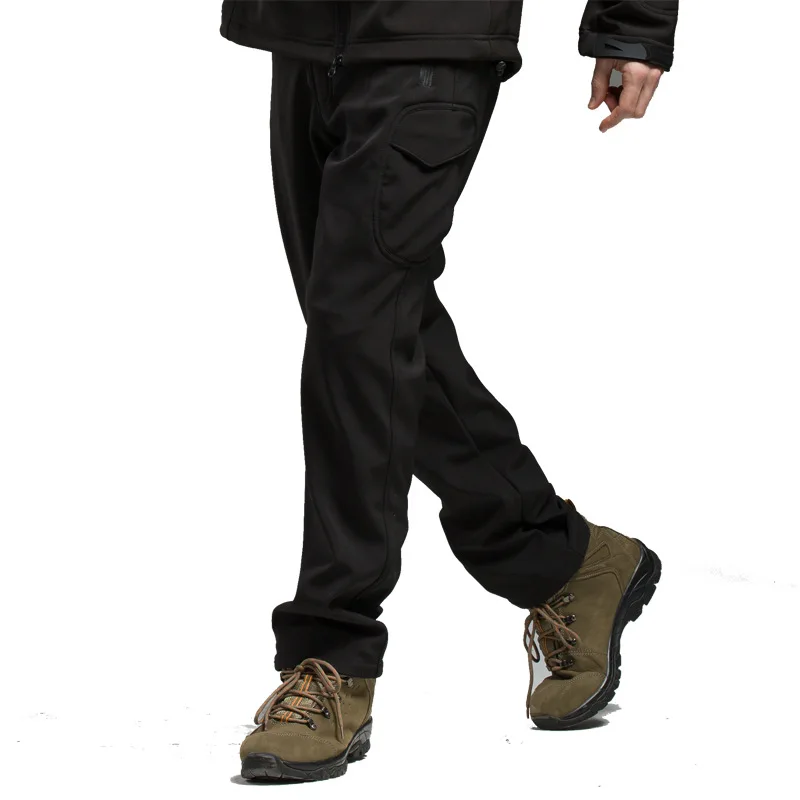 Софтшелл тактические брюки мужские уличная походная одежда брюки Военные Тактические Брюки камуфляжные охотничьи флисовые брюки