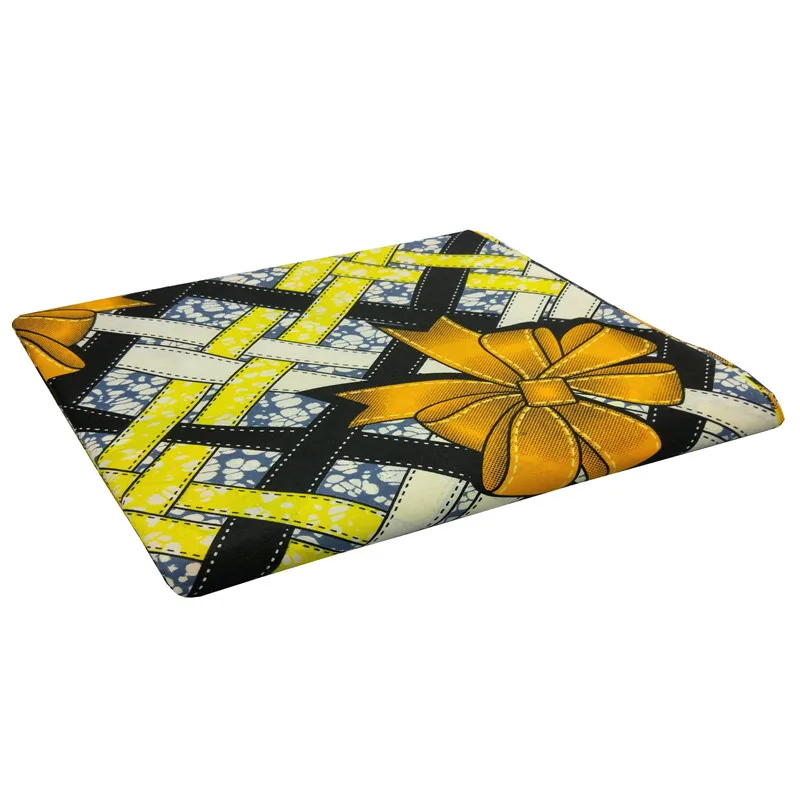 New Arrival Traditional Printed Real Dutch Wax Orange Bow-Knot Print African Fabric