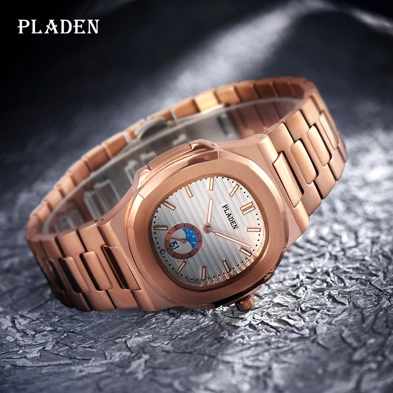 

Watches Men's PLADEN Stainless Steel Calendar Quartz Sports Army Clock Waterproof Fashion Businless Wristwatch Gift For Men 2020