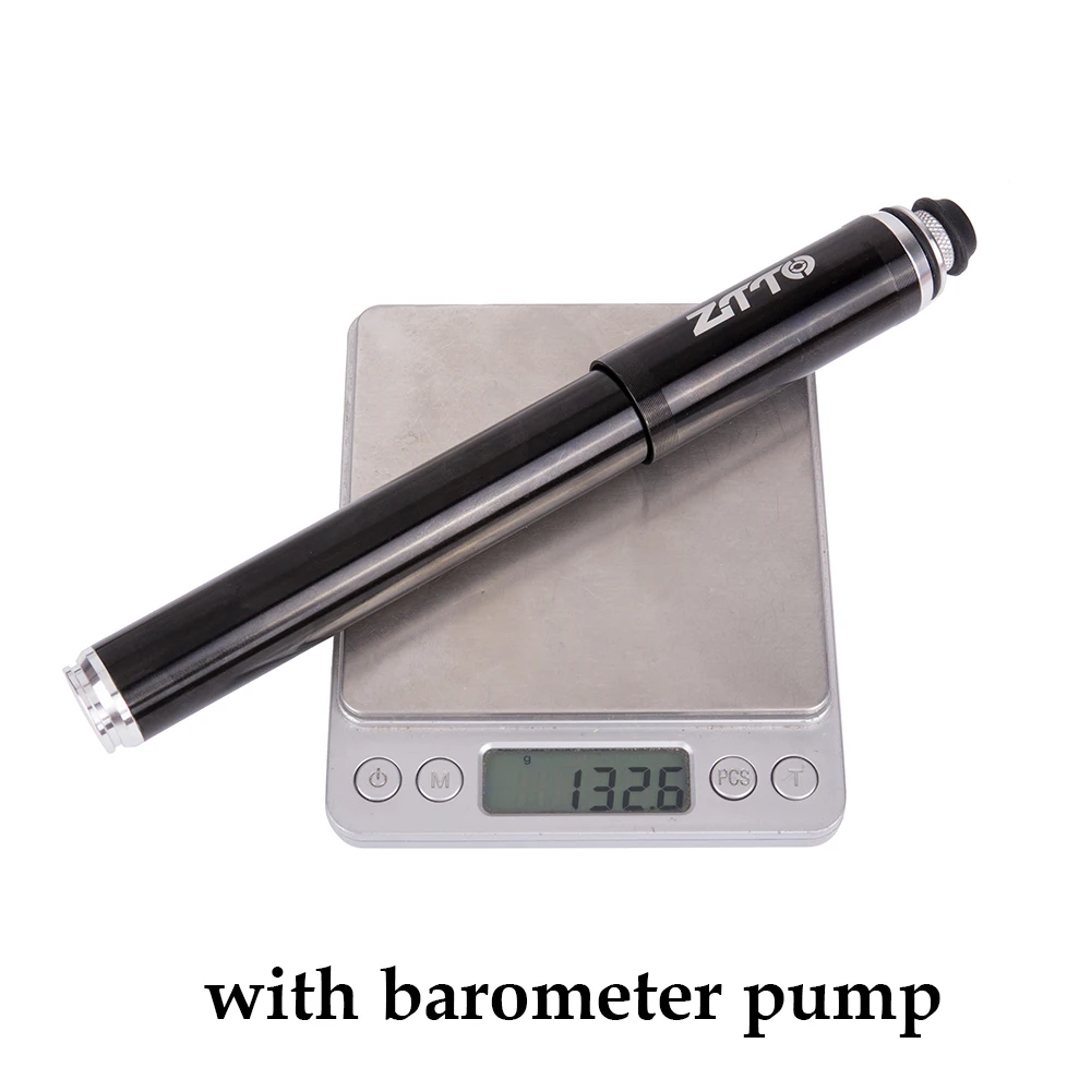 with barometer pump Велосипедный насос сплав шланг с манометром велосипедный переходник портативный шиномонтажный воздушный игла Schrader Presta клапан ручной велосипедный насос 160psi - Цвет: with barometer pump