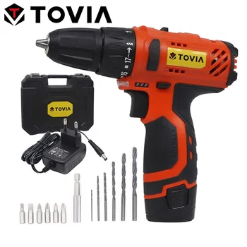 

TOVIA 12V Cordless Electric Drill 17+1 Torque Settings Power Drilling Machine Hand Electric Drill
