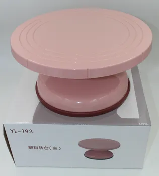 

Baking Tool DIY Cake High Turntable Pink Plastic Decoration Platform Cake Mould Decoration Cake Turntable