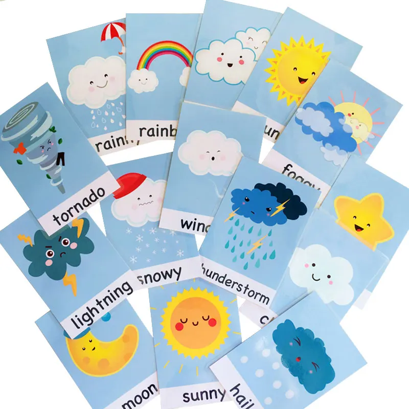 Child Kid Pre-School Educational Flash Cards Childrens Learning English Words T 