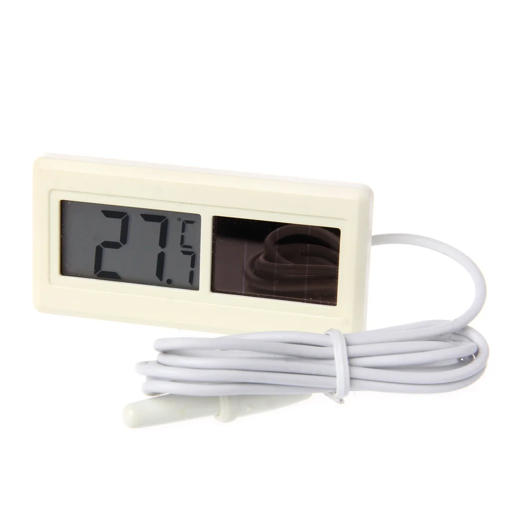 

Mini Potable Solar Powered Digital LCD Thermometer Temperature Sensor Cable Drop Shipping Support