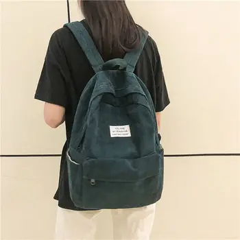 

2020 Women Corduroy Backpack Laptop School Bags Casual Travel Daypacks Rucksack Bookbags for Girls