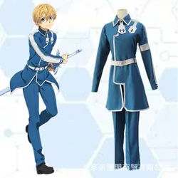 Sword Art Online SAO Kirito Kirigaya Kazuto Robe Cosplay Costumes Long Overcoat Trench Coat Eugeo Cosplay Adult Full Set Men