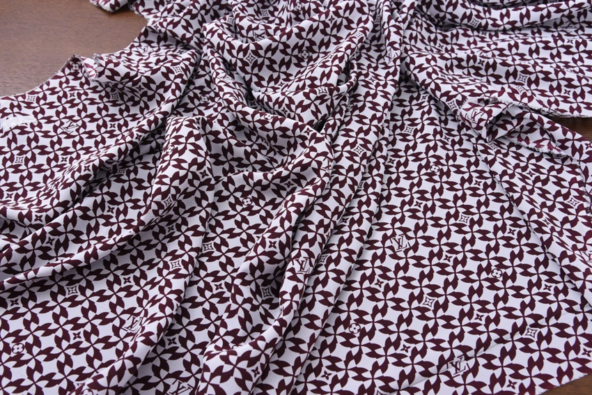 Полная шелковая креповая ткань 1,4 м широкая специальная распродажа шелковая креповая шелковая ткань с буквенным принтом