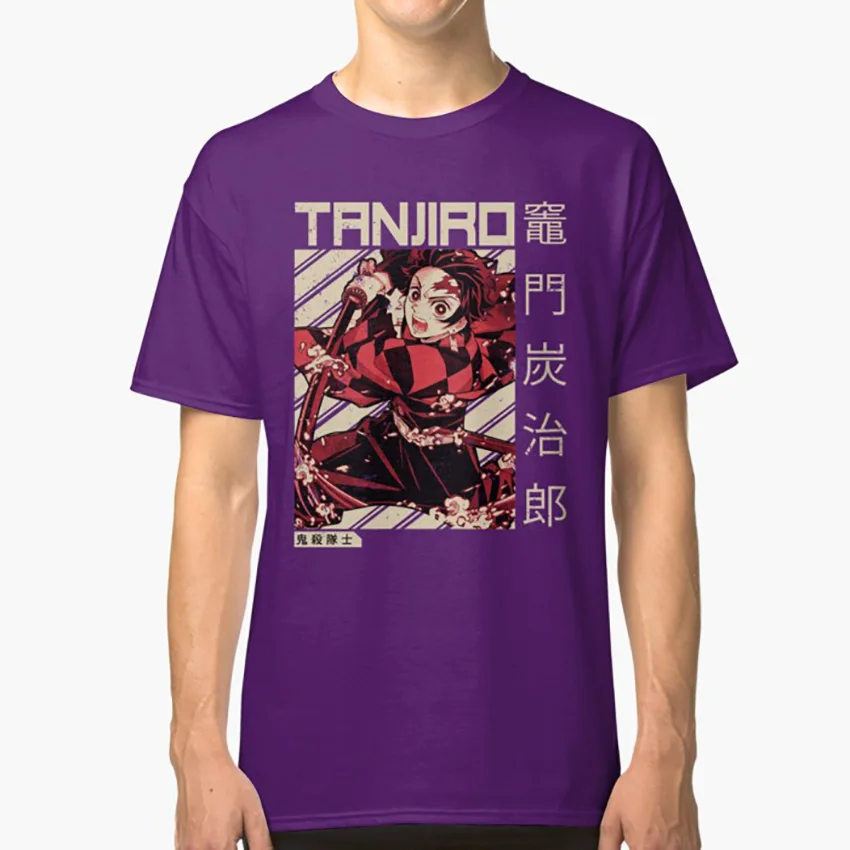 Фиолетовый Demon Slayer Kimetsu No Yaiba | Футболка с аниме футболка demon slayer kimetsu no yaiba shirt - Цвет: Фиолетовый