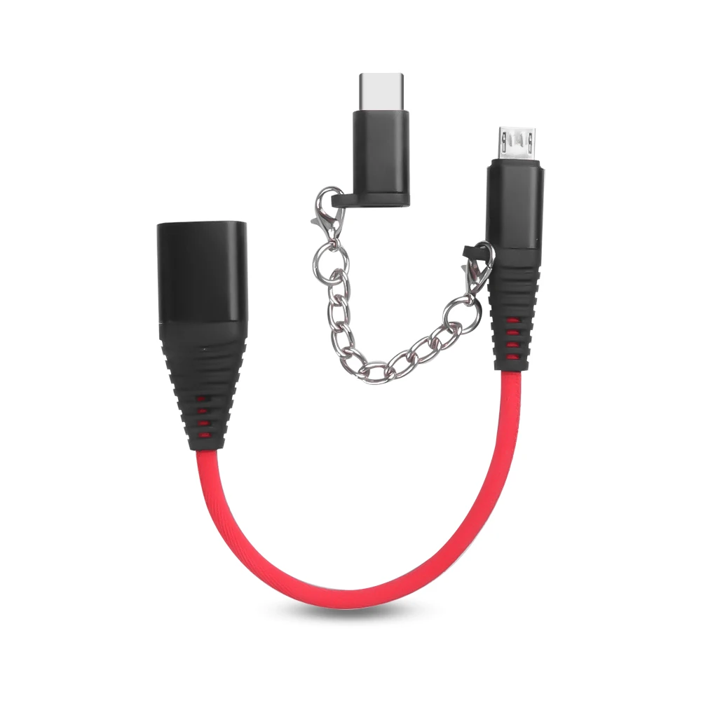 2 в 1 type-C Male+ Micro USB Male To USB 2,0 Female OTG Кабель-адаптер провод адаптер для Android Phone Быстрый кабель для передачи данных - Цвет: Silver