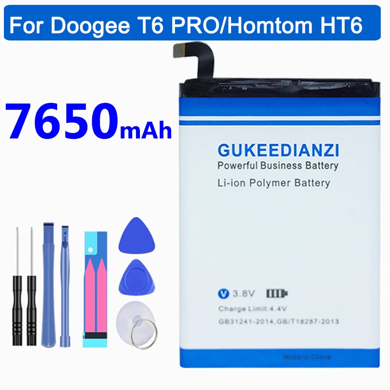 T6 7250mAh Сменный аккумулятор телефона для DOOGEE T6 PRO/HOMTOM HT6 литий-полимерные батареи