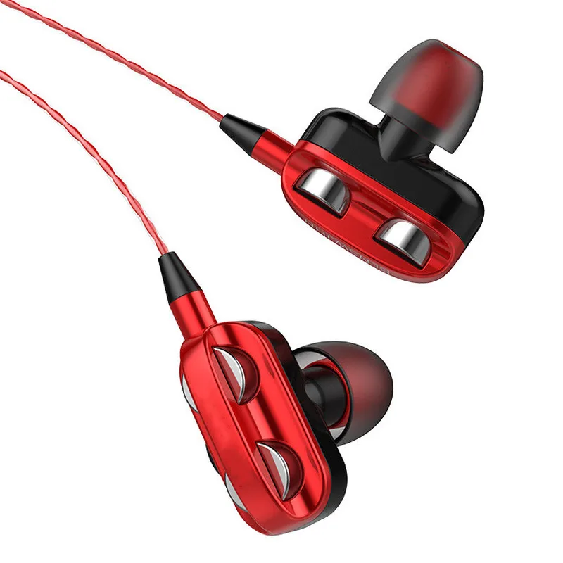 1 шт. спортивные наушники с двойным драйвером 4 тяжелые басы Hi-Fi музыкальные