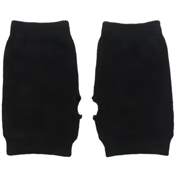 

Black Elastic Combed cotton Fingerless Gloves for Women