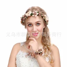 Европа и Америка, свадебные украшения для волос, набор, браслет, цветок, танец, представление, головной убор, морской праздник, Клык