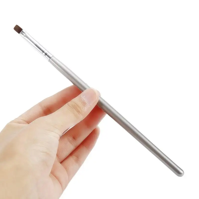 5PCS/ Set Of Nail Pen Brush Silver Rod Plastic Handle Polishing Paint Pen Portable 3D Repair Nail Art UV Gel Nail Polish Brush
