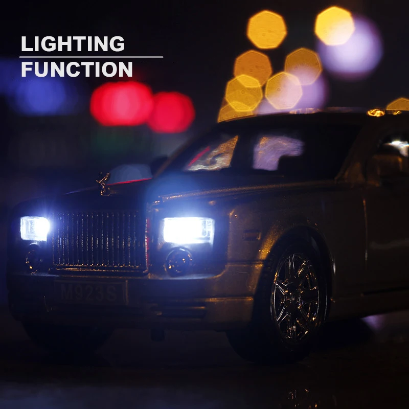 Модель автомобиля из сплава под давлением в масштабе 1:24 модель рулоне Royce Phantom