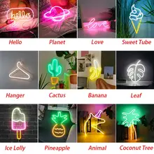 Настенный неоновый свет светильник комната стены на день рождения светодиодный неоновый светильник Искусство настенные декоративные настольные лампы для вечерние Бар Декор витрину слова неоновые знаки