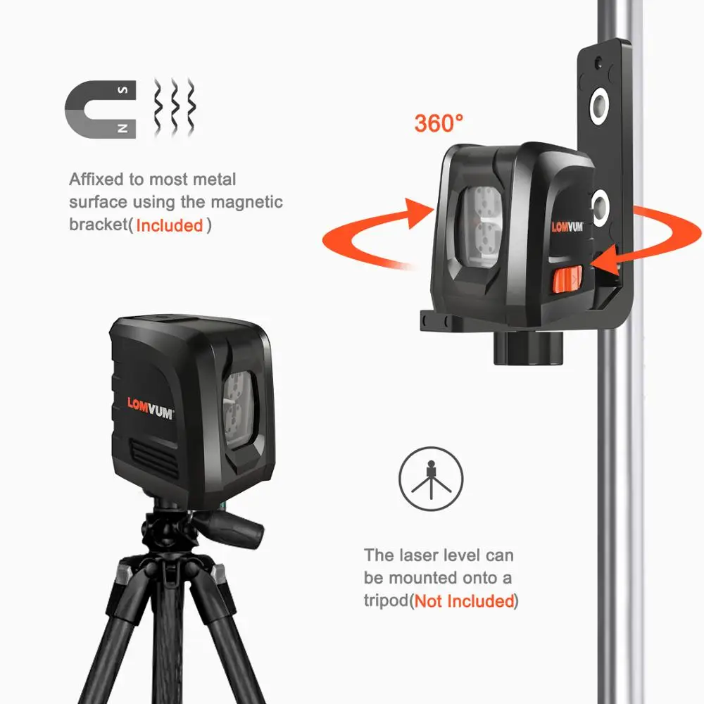 LOMVUM мини лазерный нивелир самонивелирующийся горизонтальный и вертикальный крест линия 360 самонивелирующийся Портативный 360 самонивелирующийся уровень