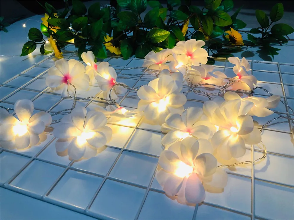 Flower B Цветочный праздничный светильник на батарейках, 10/20 светодиодов, светильник-гирлянда, украшения для помещений, свадебные, вечерние, на день рождения - Испускаемый цвет: Flower B