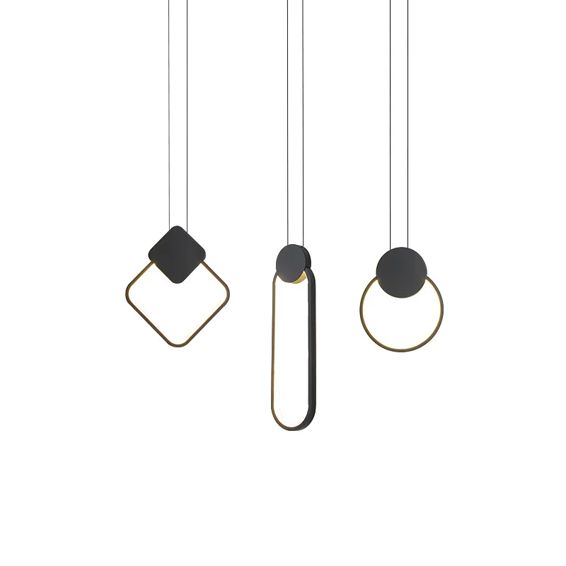 

LED pendant lights minimalist restaurant /coffee bar/living room/bedside pendant lamp background wall long line hang lamp