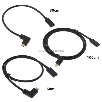 

0.3/0.6/1m USB 3.1 90 Degree Elbow Design Type C Male to Micro USB Female Extension Cable Charging Data Line Adapter Converter