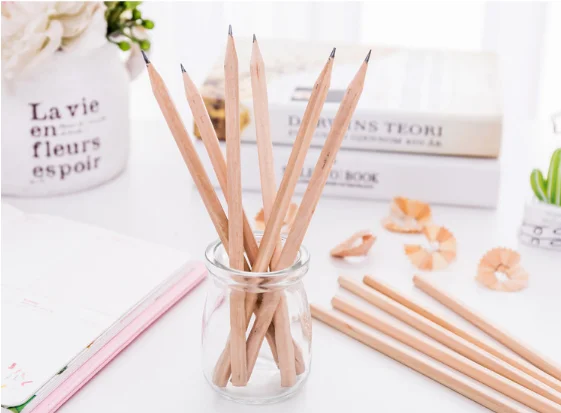 Wholesale Pencils Green Log Pencil 100pcs/Lot Creative HB Pencil School Supplies Pupil Writing Tool Stationery Prize PC002