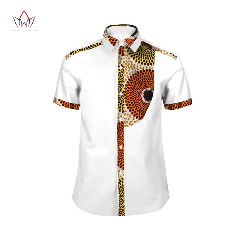 1 Mens Shirt New African Men Clothing Short Sleeve Dashiki for Men Slim Fit Brand Clothing 6XL African Print Shirts WYN306 - Цвет: 1