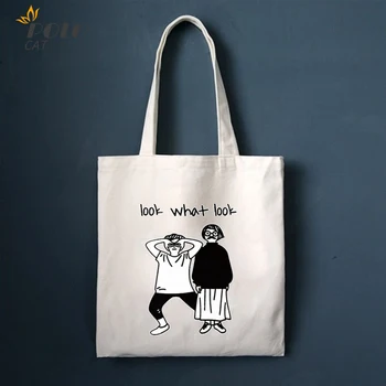 

Ladies Handbags Canvas Tote Bag Cotton Cloth Shoulder Shopper Bags for Women 2020 Eco Foldable Reusable Shopping Bags Grocery