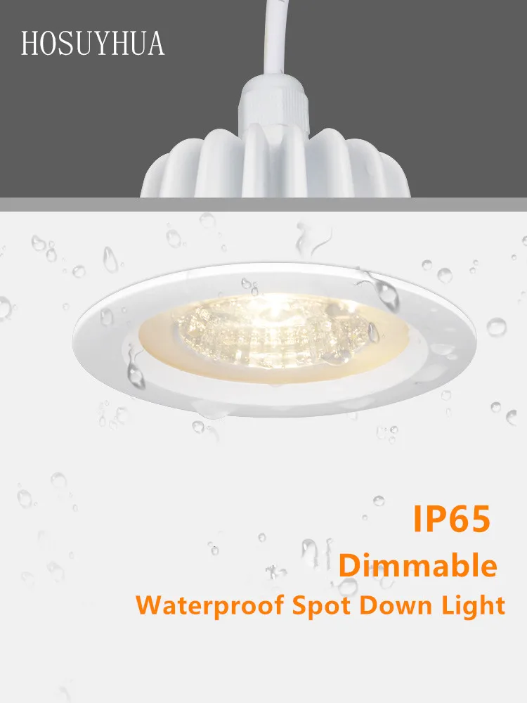 Spot led IP65 Waterproof Dimmable COB Down light Lamp 15W 12W 10W 7W Led Ceiling lighting for sauna steam bath kitchen bathroom