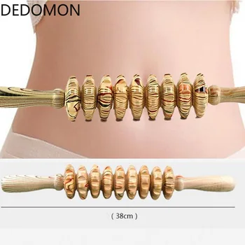

9-Wheel Wooden Abdomen Massager Multifunctional Fitness Roller Stick Muscle Relax Tool Body Anti Cellulite waist Massage