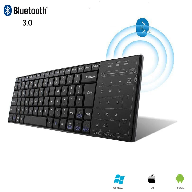 

Wireless Bluetooth Keyboard Touchpad With Mouse Mode Small Computer Keybord Touch Pad Ultra Slim BT Keypad For iPhone iPad Mac