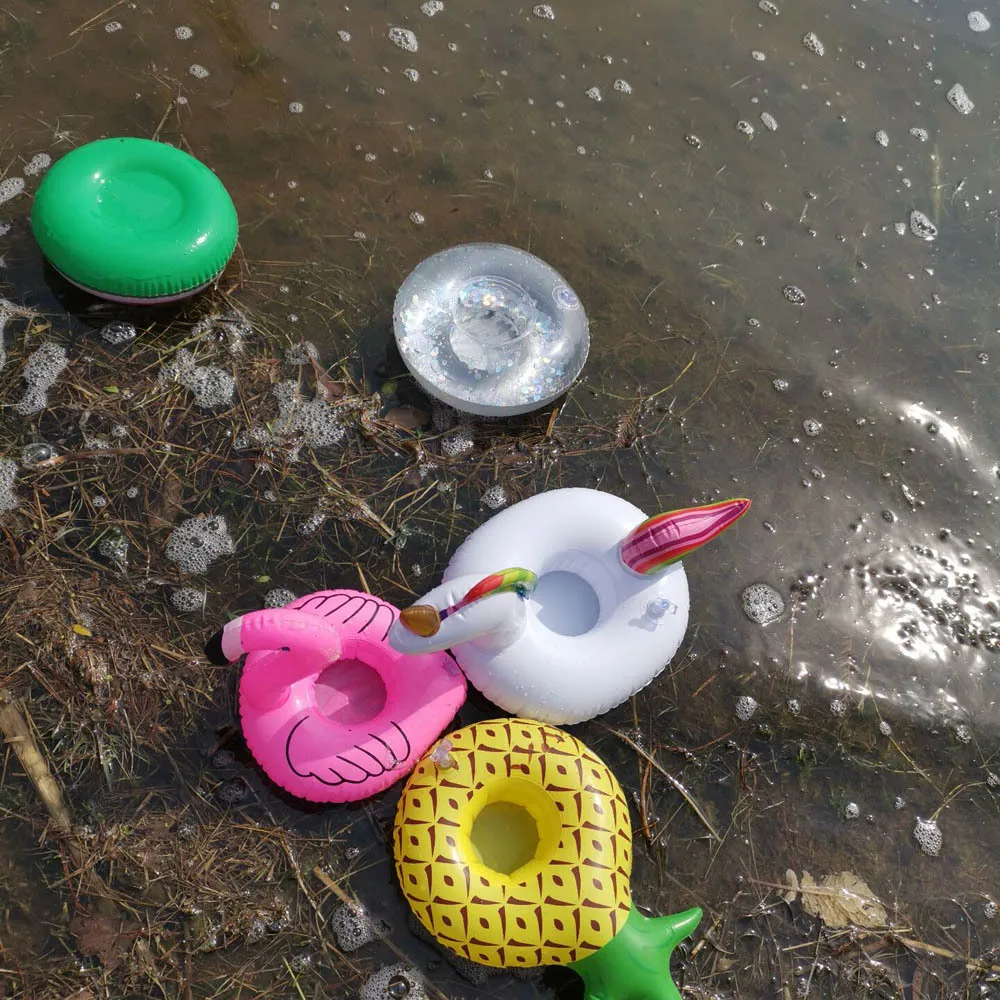 Экологически чистый надувной держатель стакана воды портативный напиток сиденье Подушка пончики Лебедь Надувное блюдце Иу
