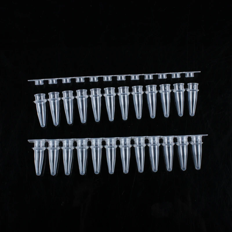 200 Set 0.2ml 12 Strip PCR Tube Centrifuge Tube Fluorescent quantitative PCR tube with cover