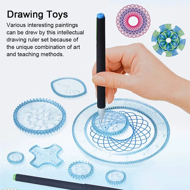 22pcs Spirograph Drawing Toys Set Interlocking Gears Wheels Painting Drawing Accessories Creative Educational Toy Spirographs 2