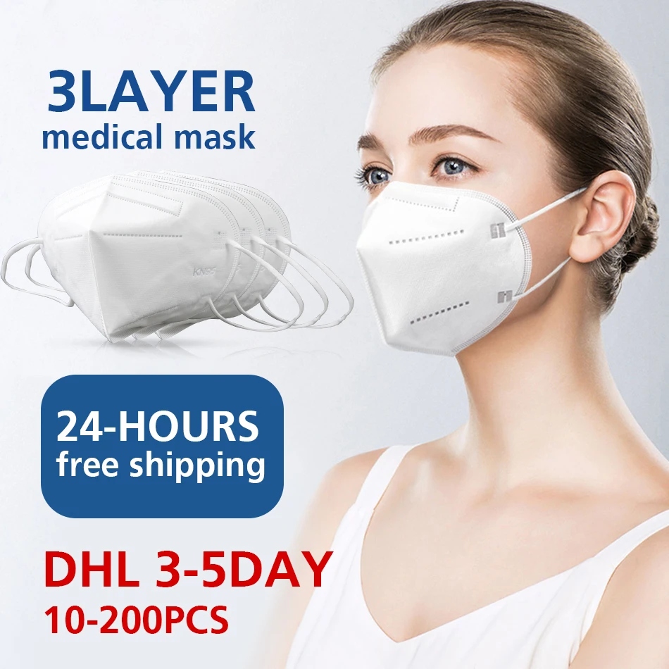 

Fast Delivery 10-200pcs KN95 Face Mask Anti Dust Mask PM2.5 Dustproof Protective 95% Filtration KN95 Mouth Muffle Cover