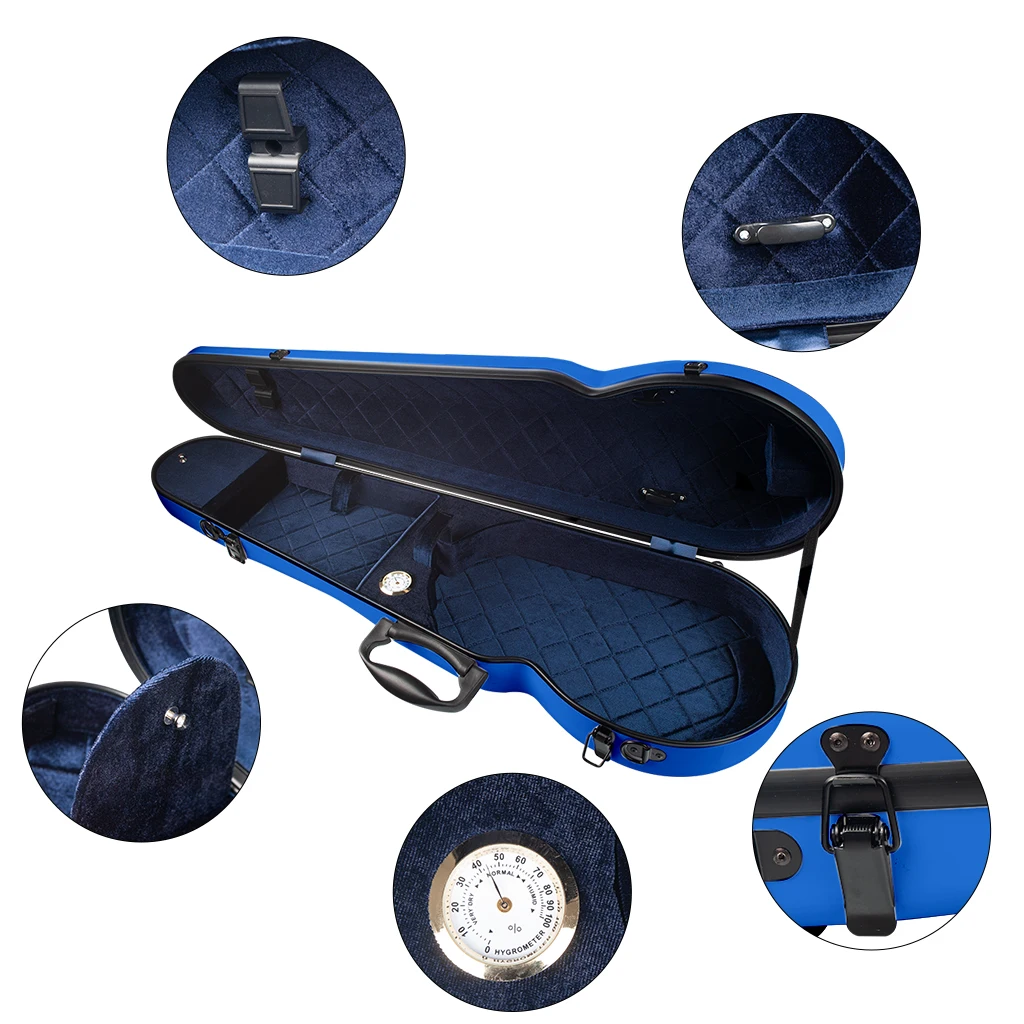 

Triangular Violin Shaped Full Size Fiber Glass Case 4/4 Violin Case