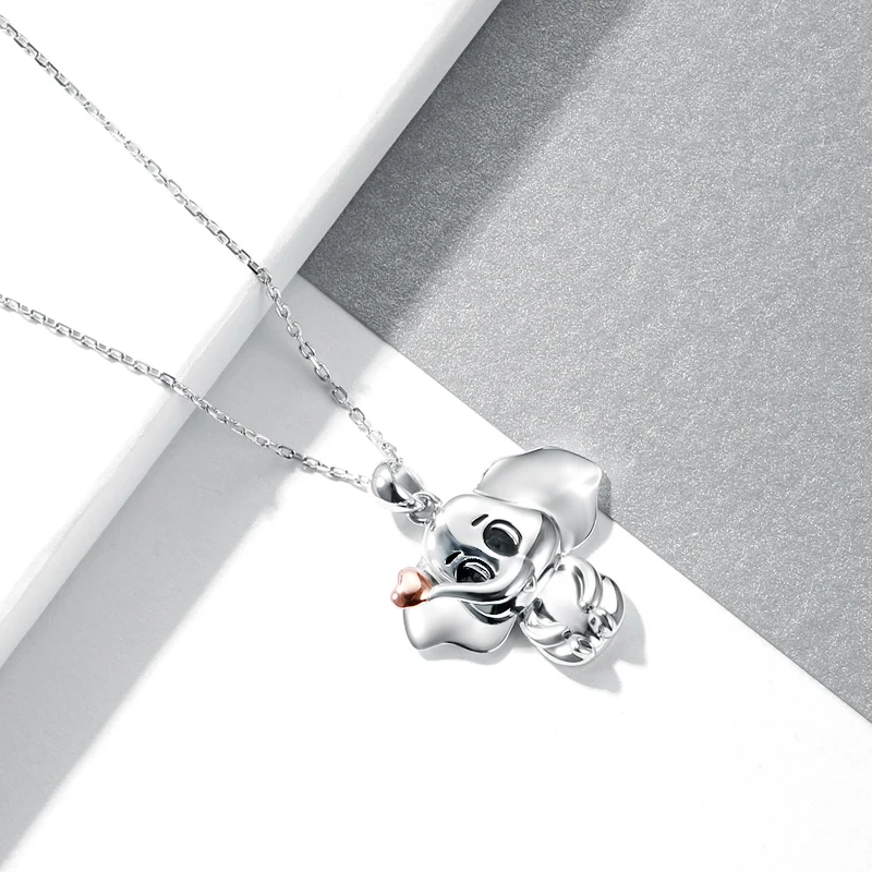 StrollGirl Новинка 100% стерлингового серебра 925 Милая подвеска в виде слона цепочка ожерелье в виде животного для женщин 2019 Модные Ювелирные