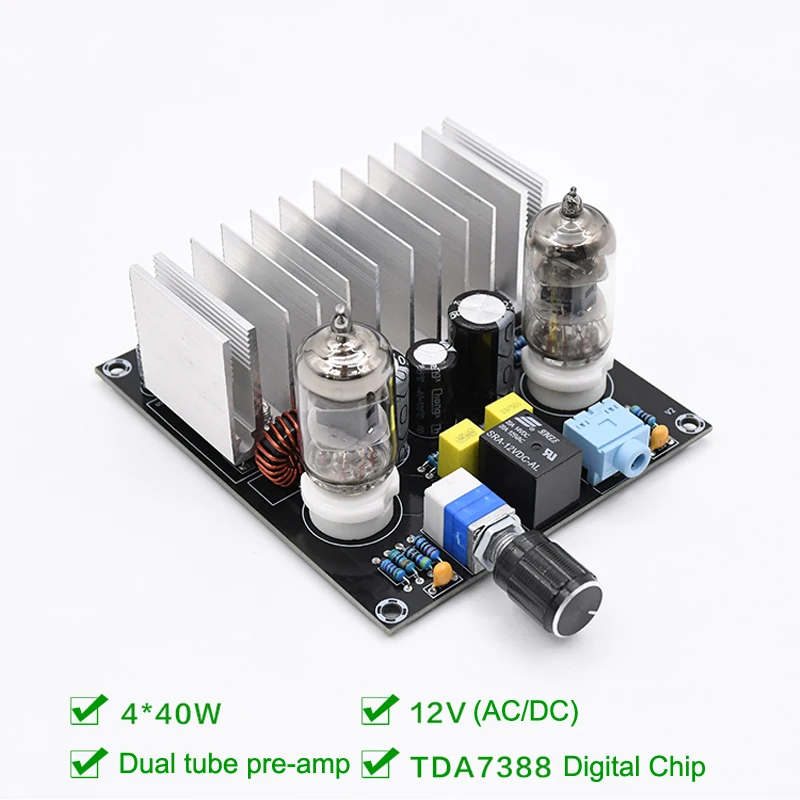4*40 Вт TDA7388 HIFI вакуумный ламповый аудио предусилитель доска 4 канала стерео цифровой усилитель мощности класса D