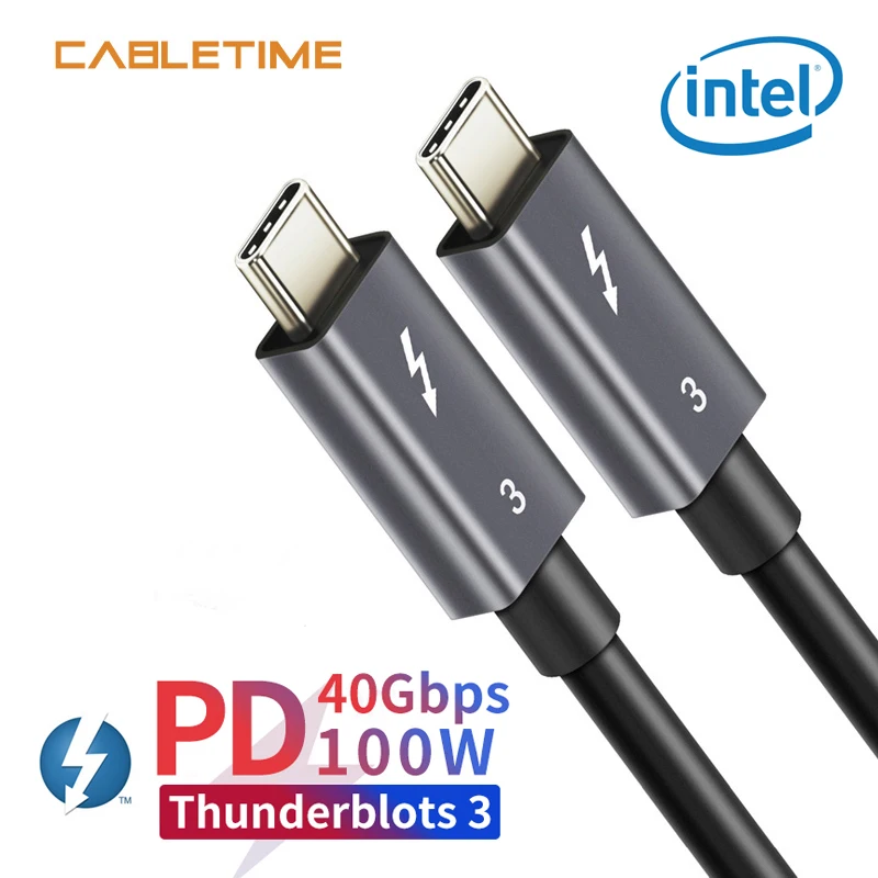 

Cabletime Thunderbolt 3 USB 3.1 Type C Cable To USB C Cable 100W PD Fast Charging Type-C Cable For Samsung S10 Xiaomi N209