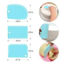 3 шт., скребок для торта, крема, пластиковый резак для торта, цветной скребок, кухонный инструмент для выпечки