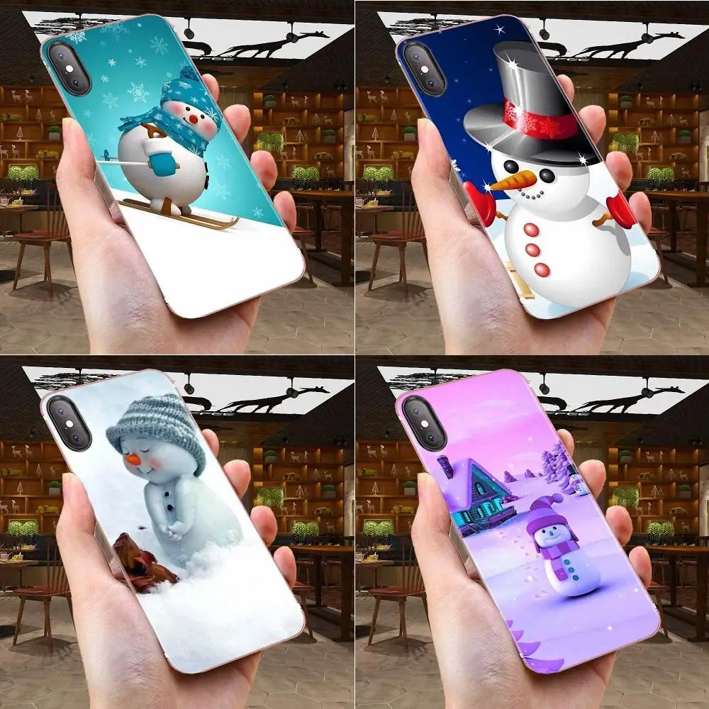 Защитные рождественские чехлы с милым снеговиком для Sony Xperia Z Z1 Z2 Z3 Z4 Z5 compact Mini M2 M4 M5