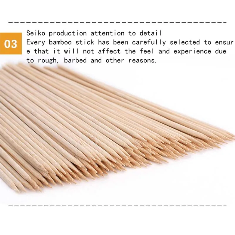 Disposable Wood Sticks Barbecue Tools Natural BBQ Bamboo Skewers for Shish Kabob Grill Fruit vegetable