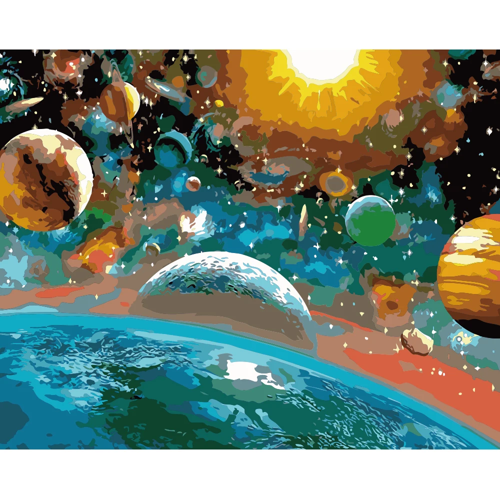 Цифровая масляная краска серии Planet Diy40X50cm акриловая для рисования ручная окраска