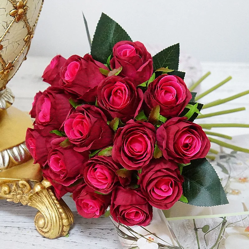 Posten-Kunstblumen Kranze mit Rosen und Gypsophila  25 cm Farbe rosee 